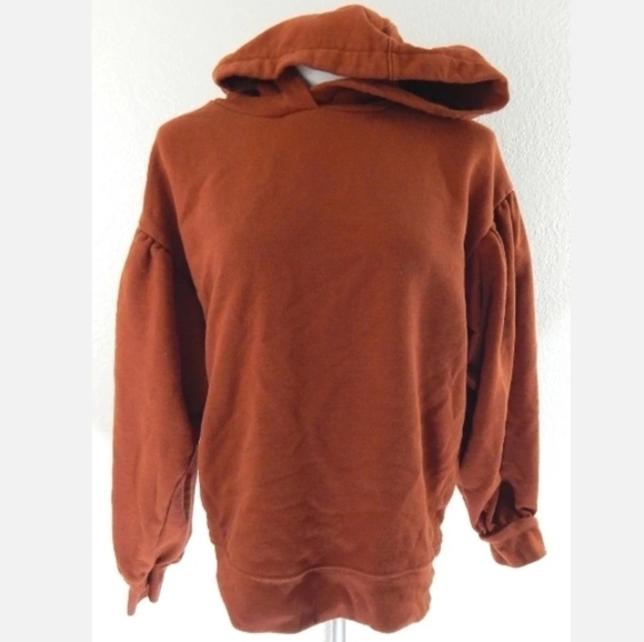 Madewell Tops - Madewell Pleat-Sleeve Shrunken Hoodie